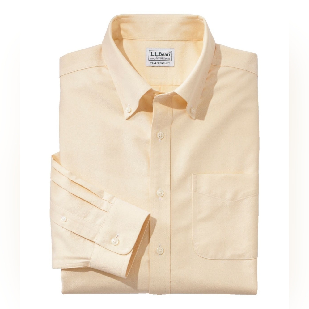 Pale Yellow L.L. Bean Men's Shirt XL